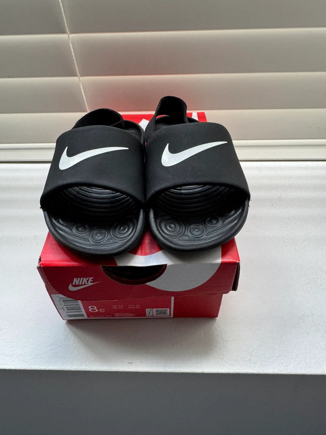 Kids' White Nike Slides with Box - photo 3