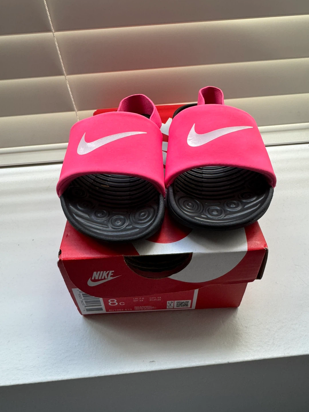 Kids' White Nike Slides with Box - photo 4