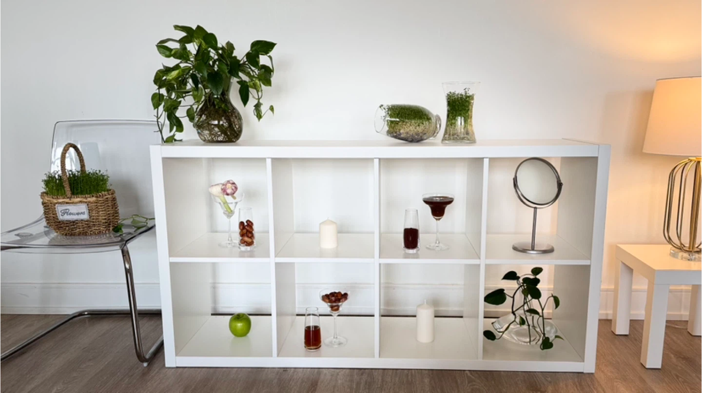 White 8-Cube Storage Unit