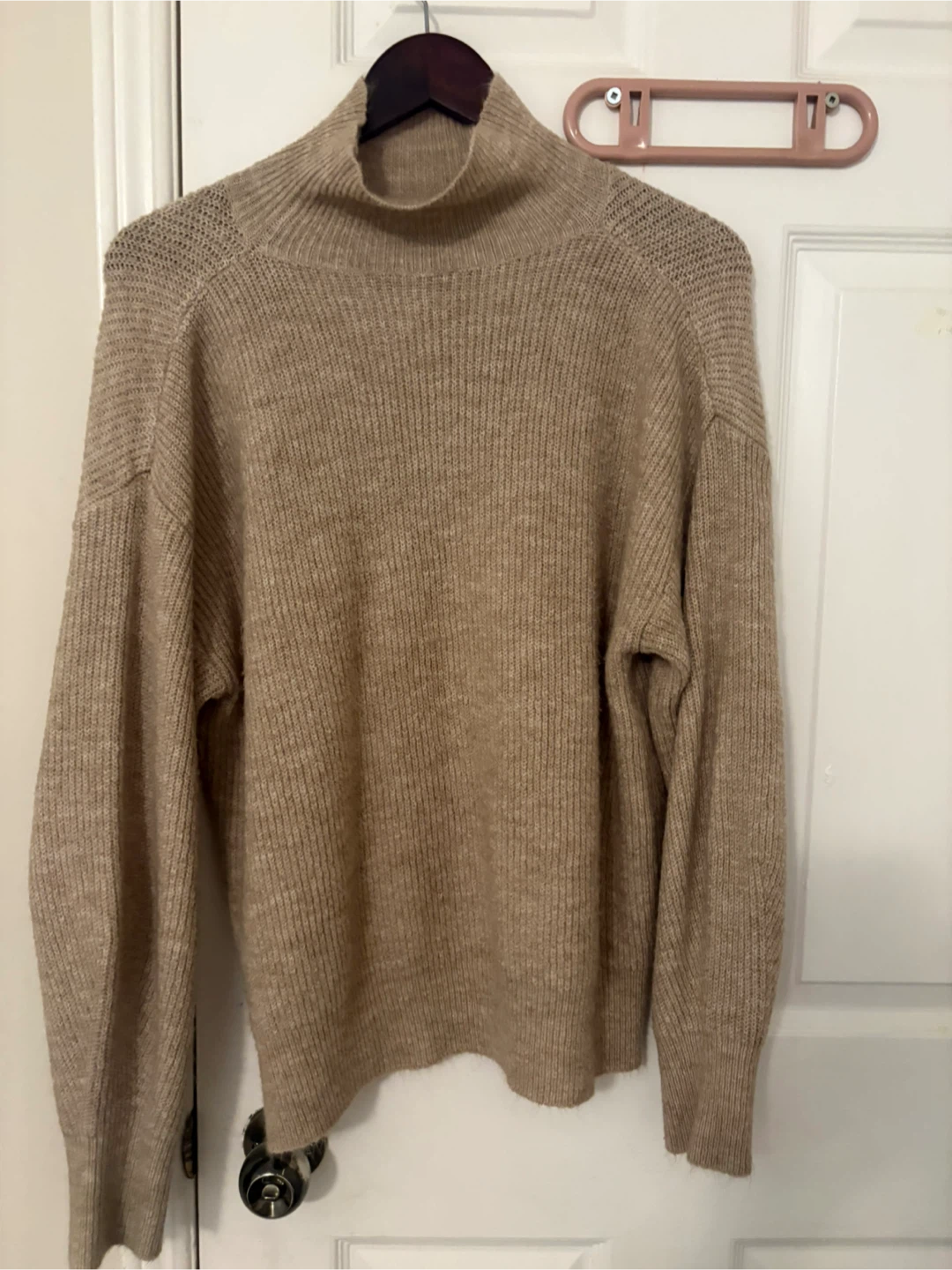 Tan Mock Neck Sweater