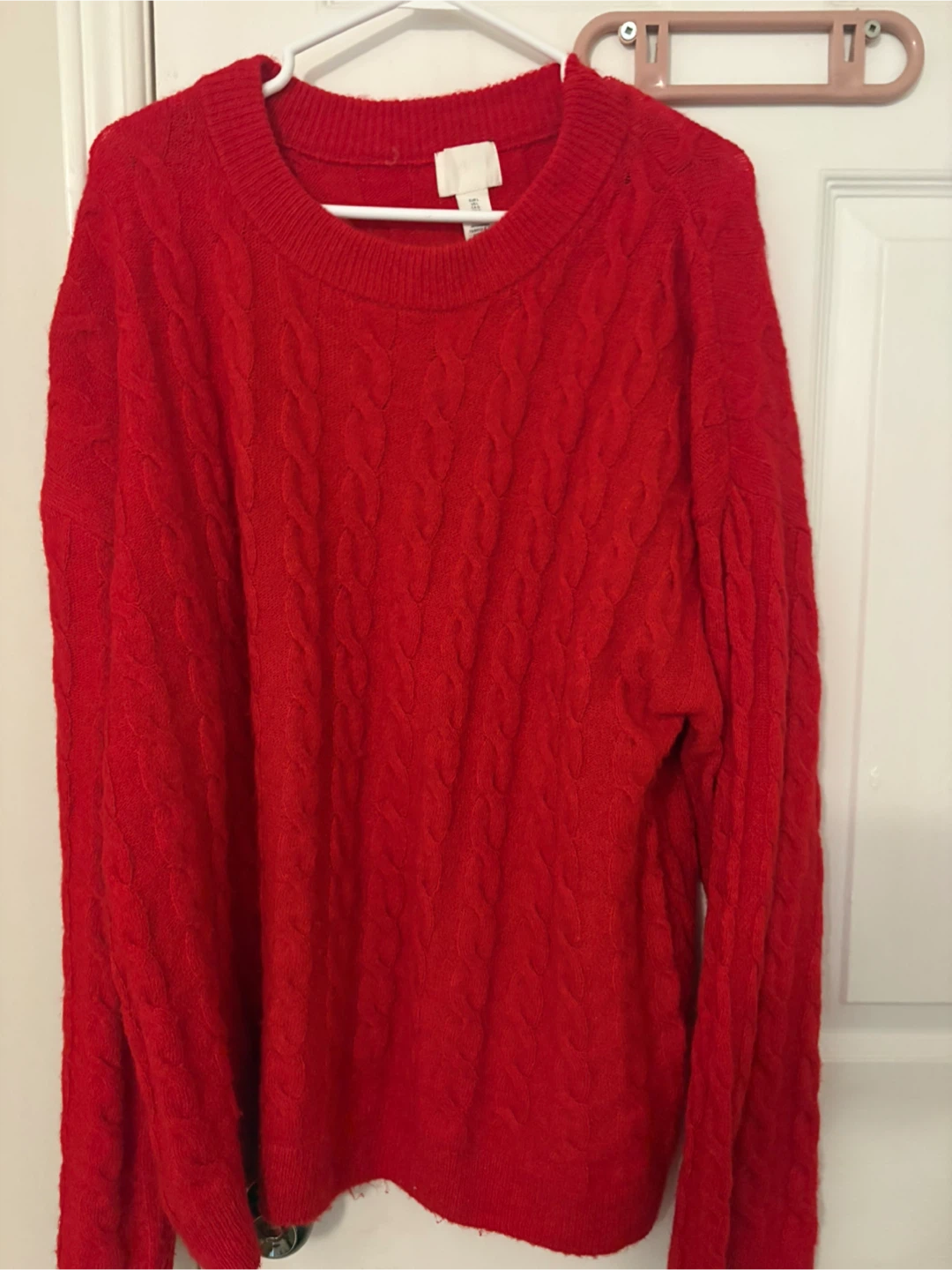 H&M Red Cable Knit Sweater - Size L