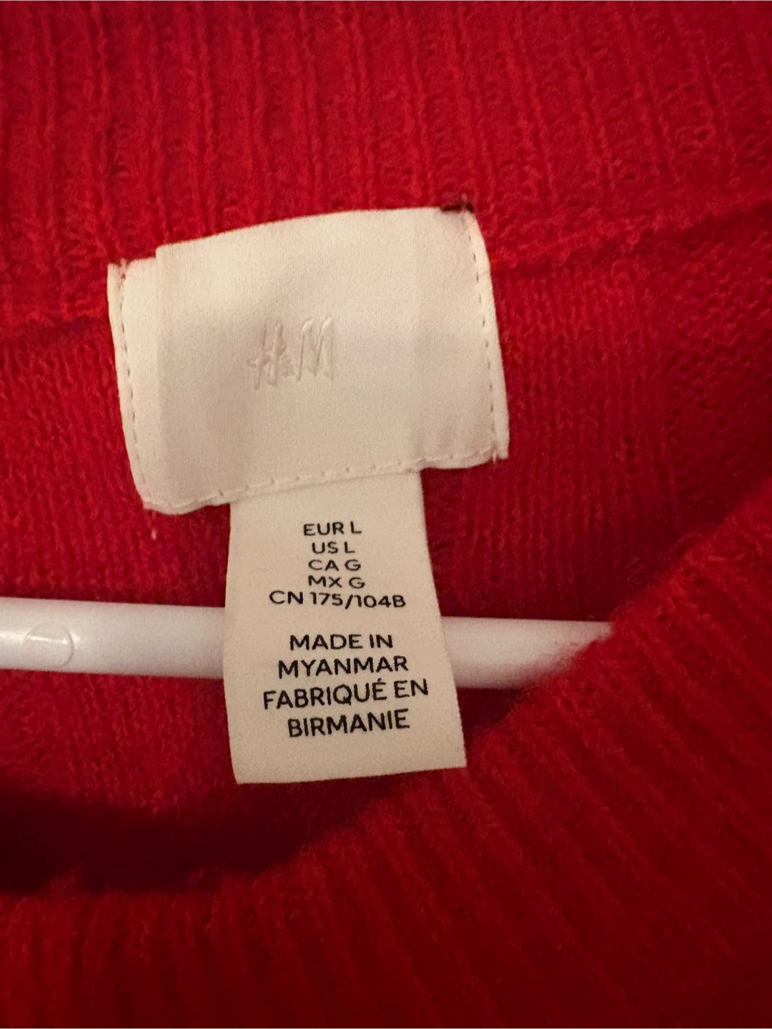 H&M Red Cable Knit Sweater - Size L - photo 2