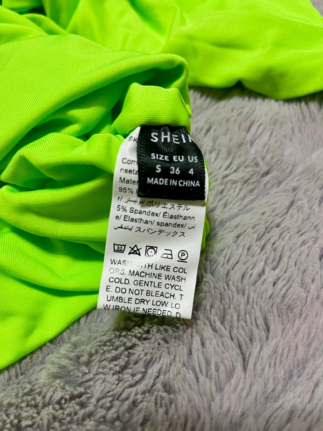 SHEIN Neon Green One Shoulder Ruched Mini Dress - Size S - photo 3