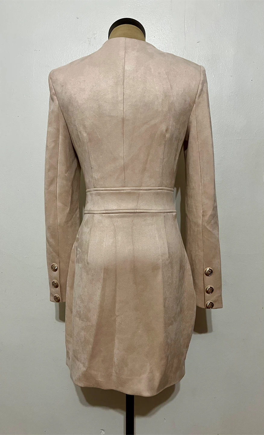 PEACE + LOVE Beige Suede Wrap Dress US 4/UK 8 - photo 2