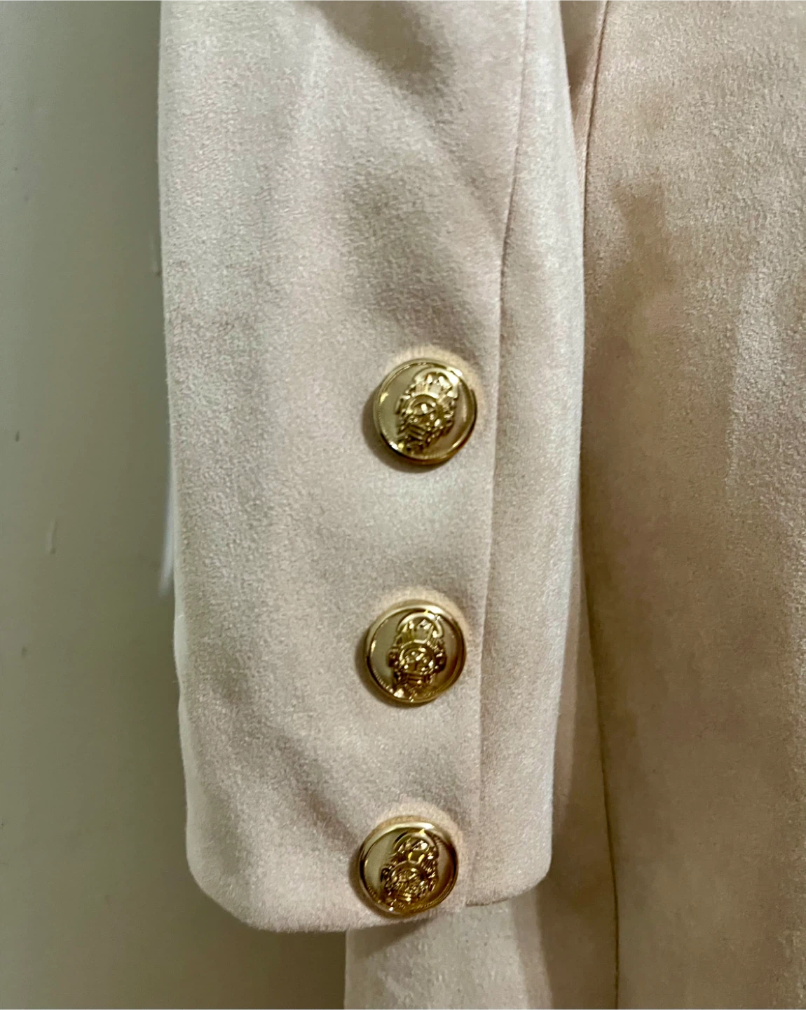 PEACE + LOVE Beige Suede Wrap Dress US 4/UK 8 - photo 3