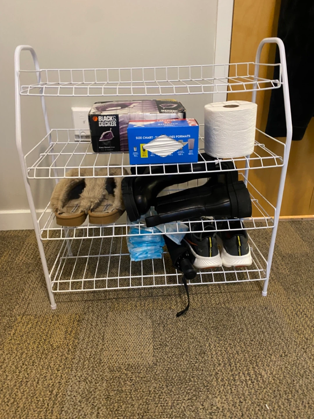 White 4-Tier Wire Shoe Rack - photo 3