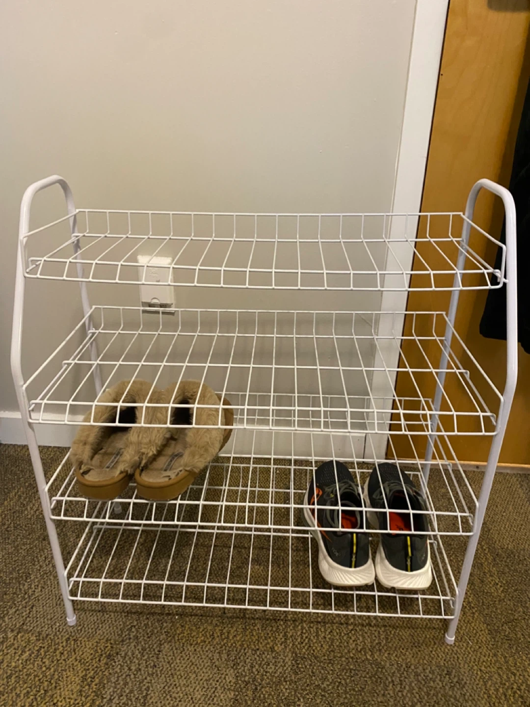 White 4-Tier Wire Shoe Rack - photo 2