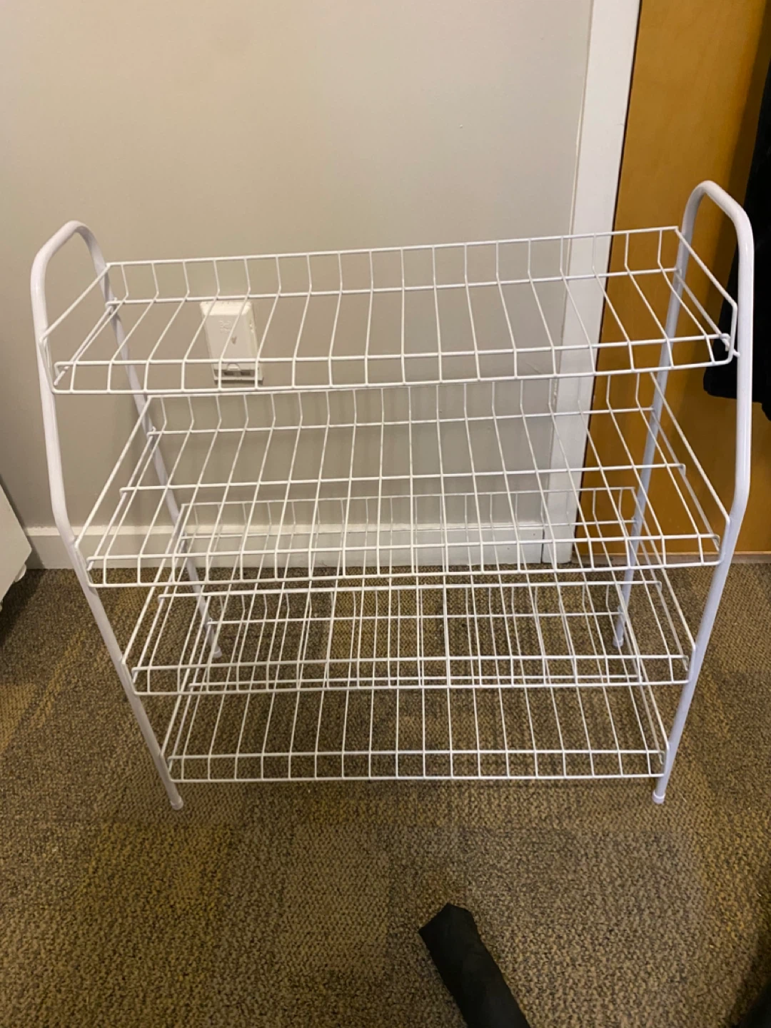 White 4-Tier Wire Shoe Rack