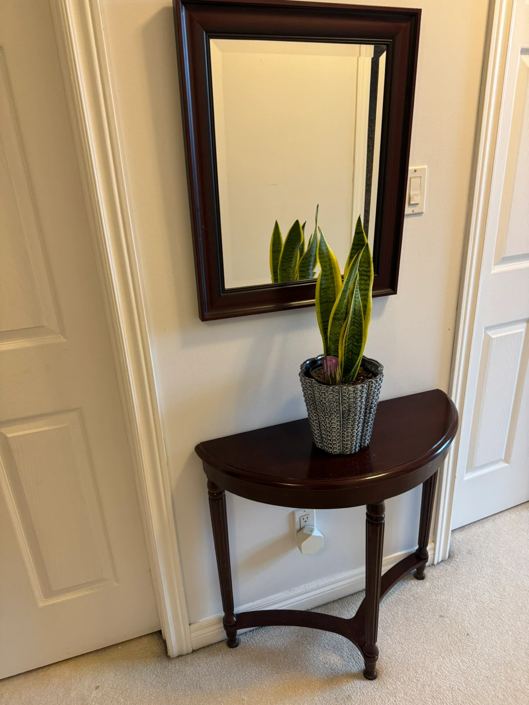 Half-moon Console Table with Mirror