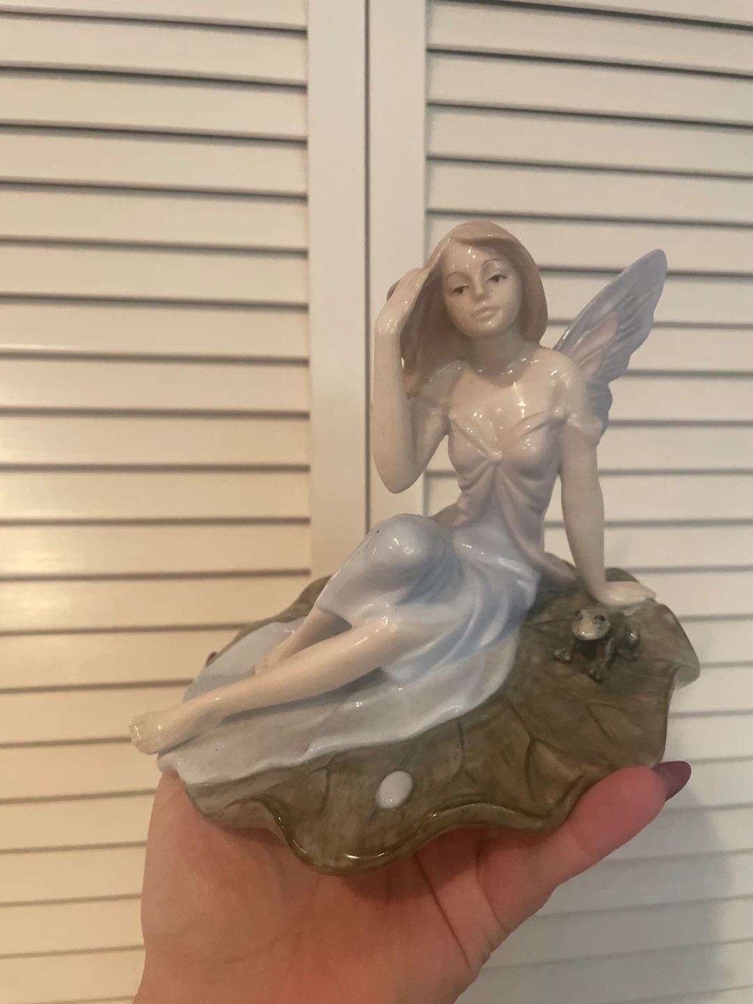 Porcelain Fairy Figurine with Frog