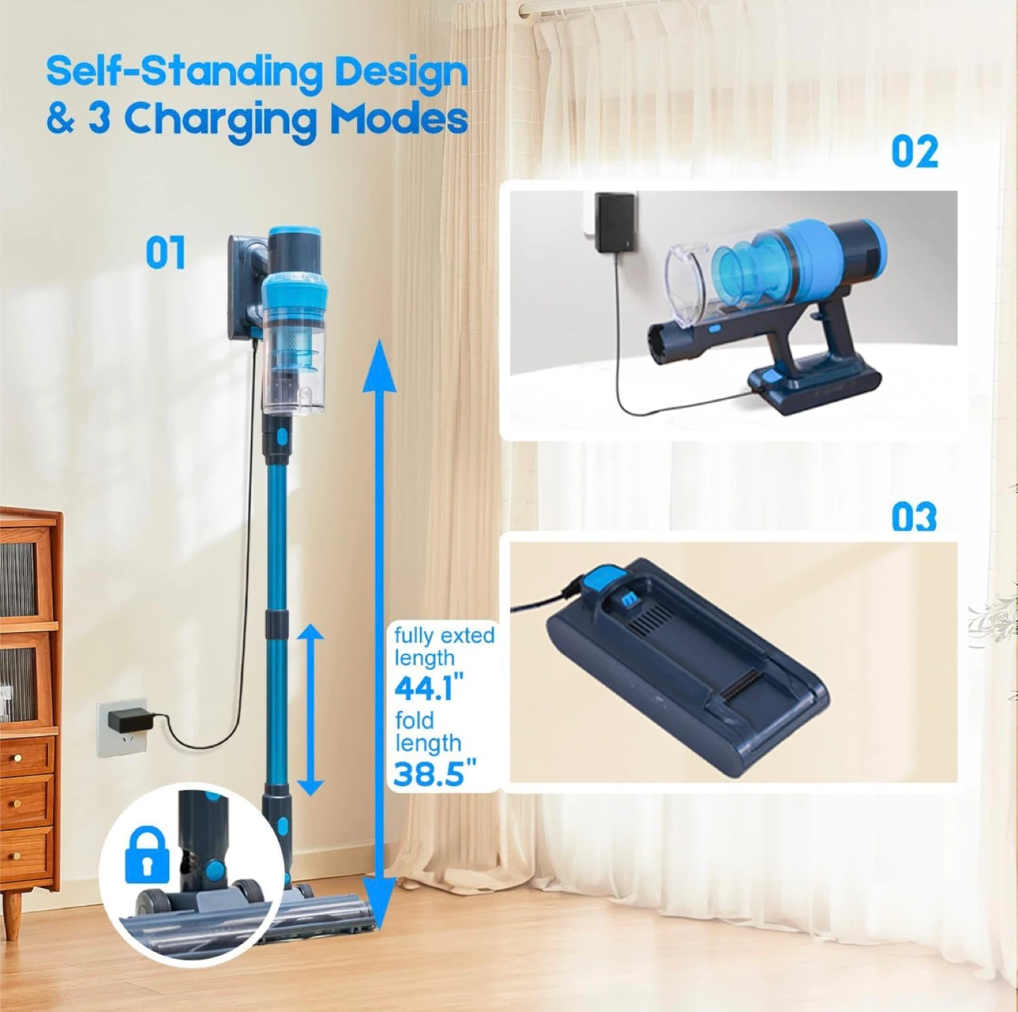 PRAVOLE Cordless Vacuum Cleaner-45kPa 60Min - photo 5