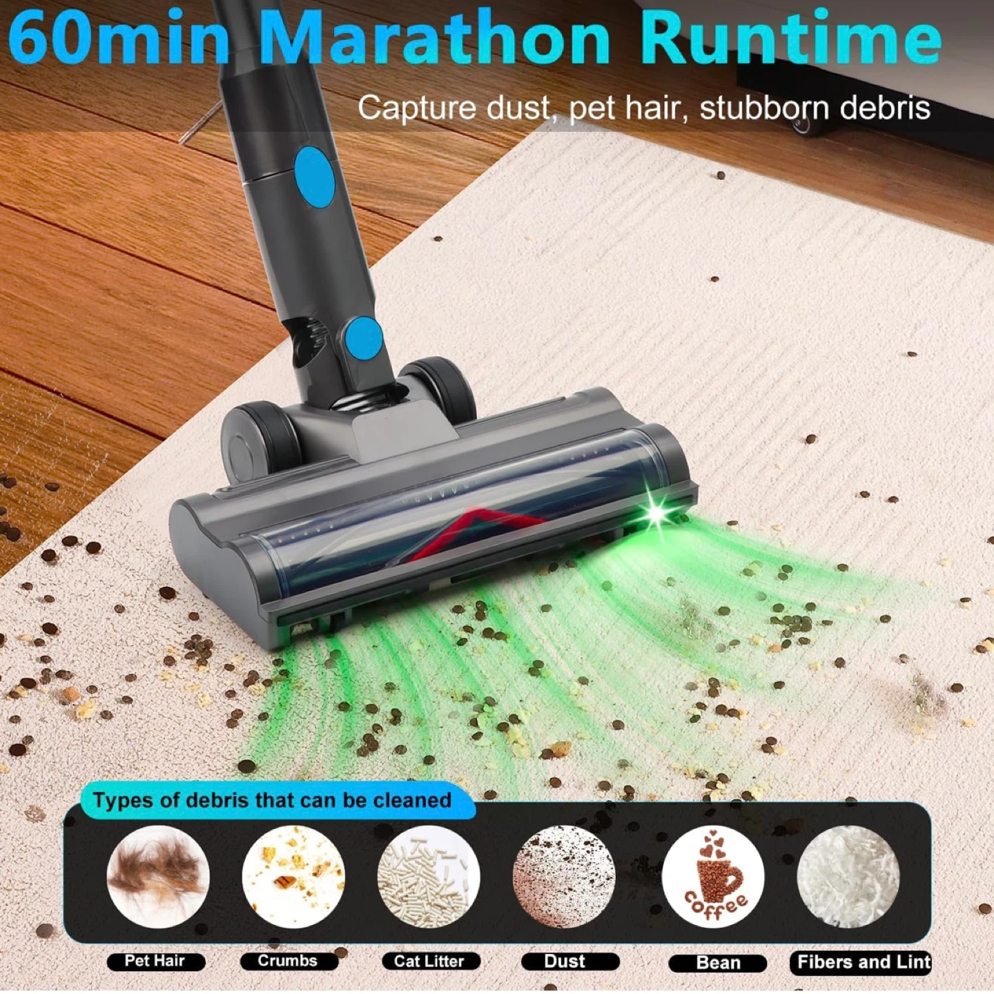 PRAVOLE Cordless Vacuum Cleaner-45kPa 60Min - photo 2
