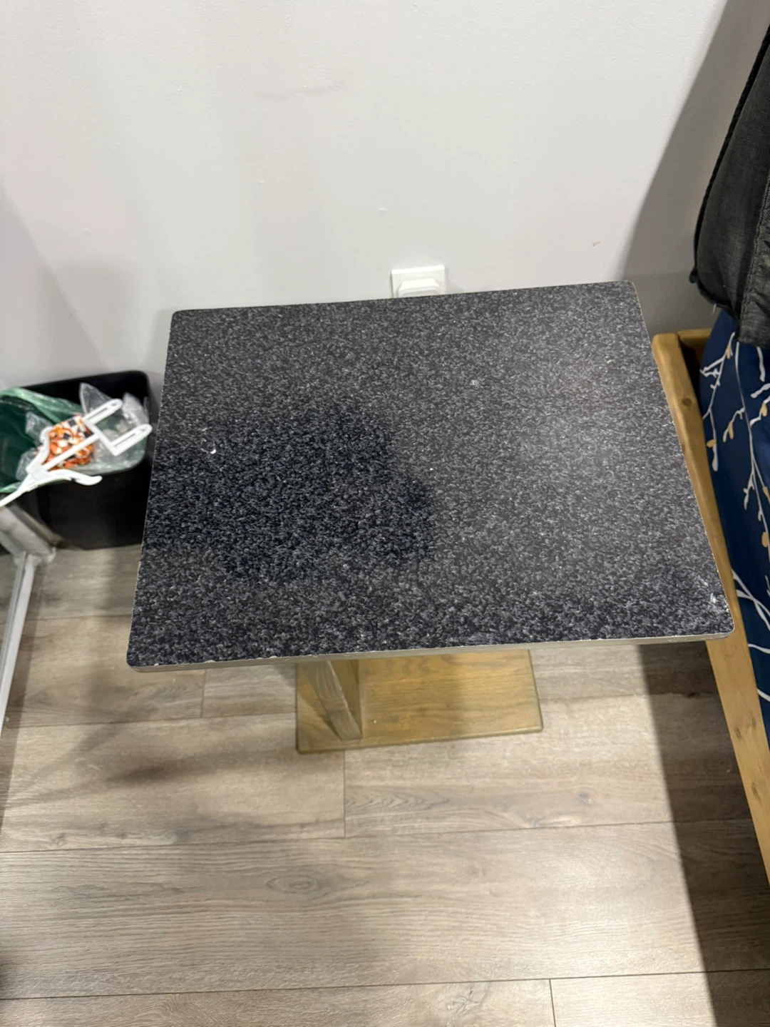 Accent Side Table with Speckled Top