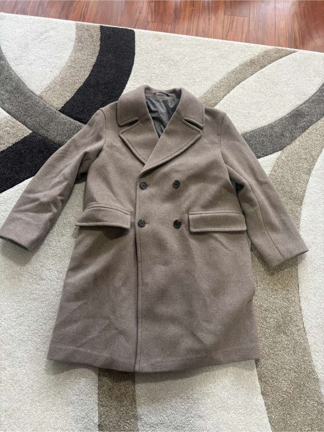 Men's Double-Breasted Wool Blend Coat - photo 3