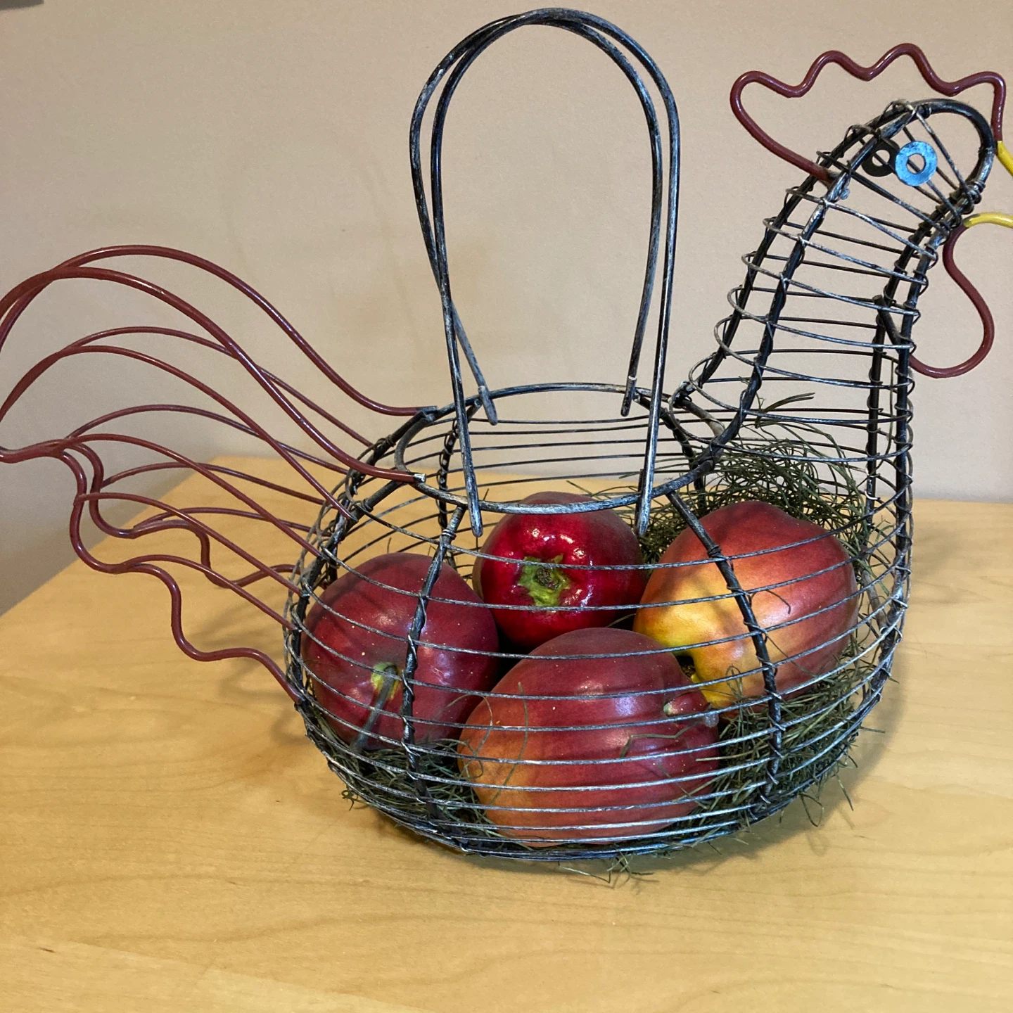 Wire Rooster Egg Basket - photo 4