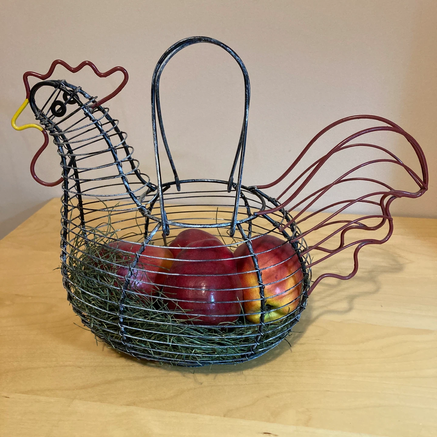 Wire Rooster Egg Basket