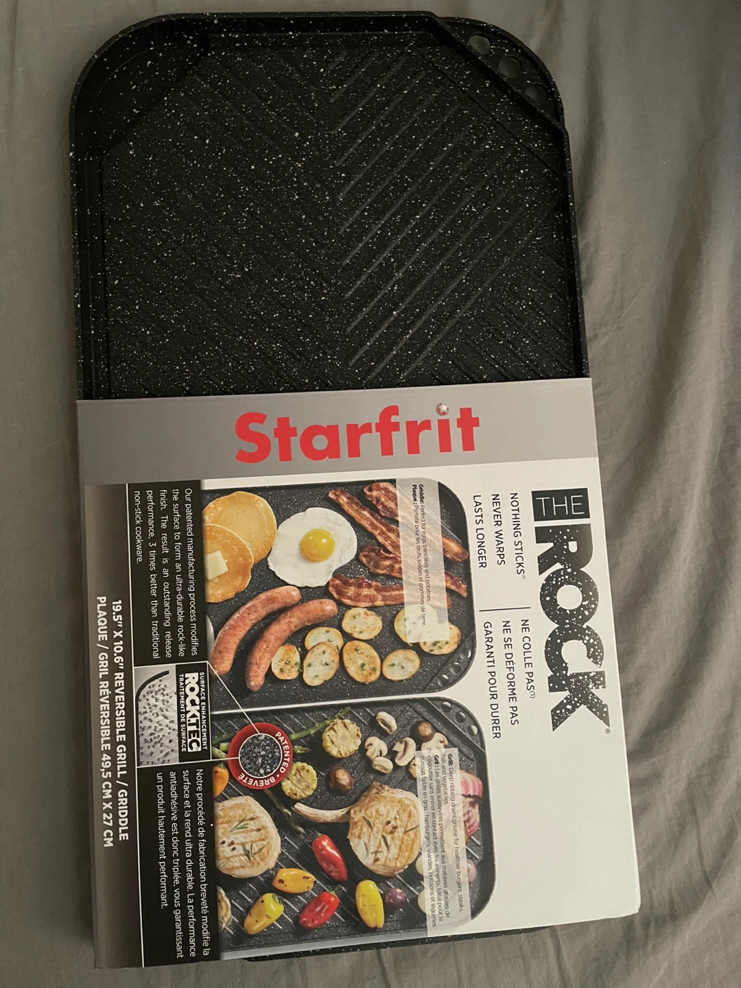 Starfrit The Rock Reversible Grill Griddle 19.5" x 10.6"