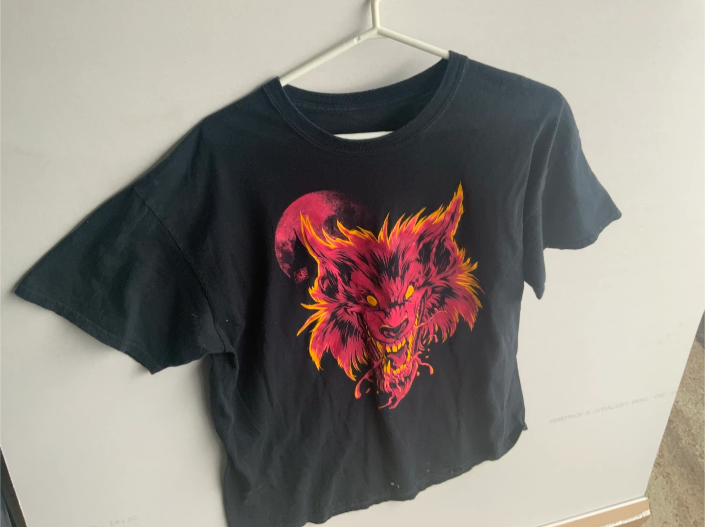 Black T-Shirt with Werewolf Moon Graphic