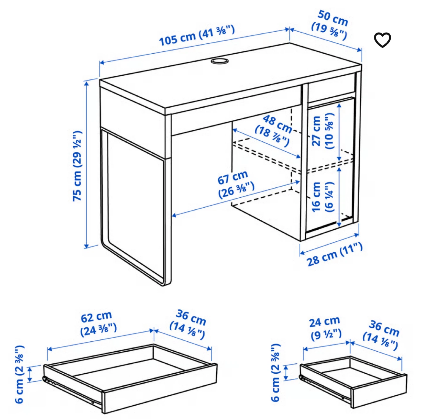 IKEA MICKE Desk - Black-brown - photo 4