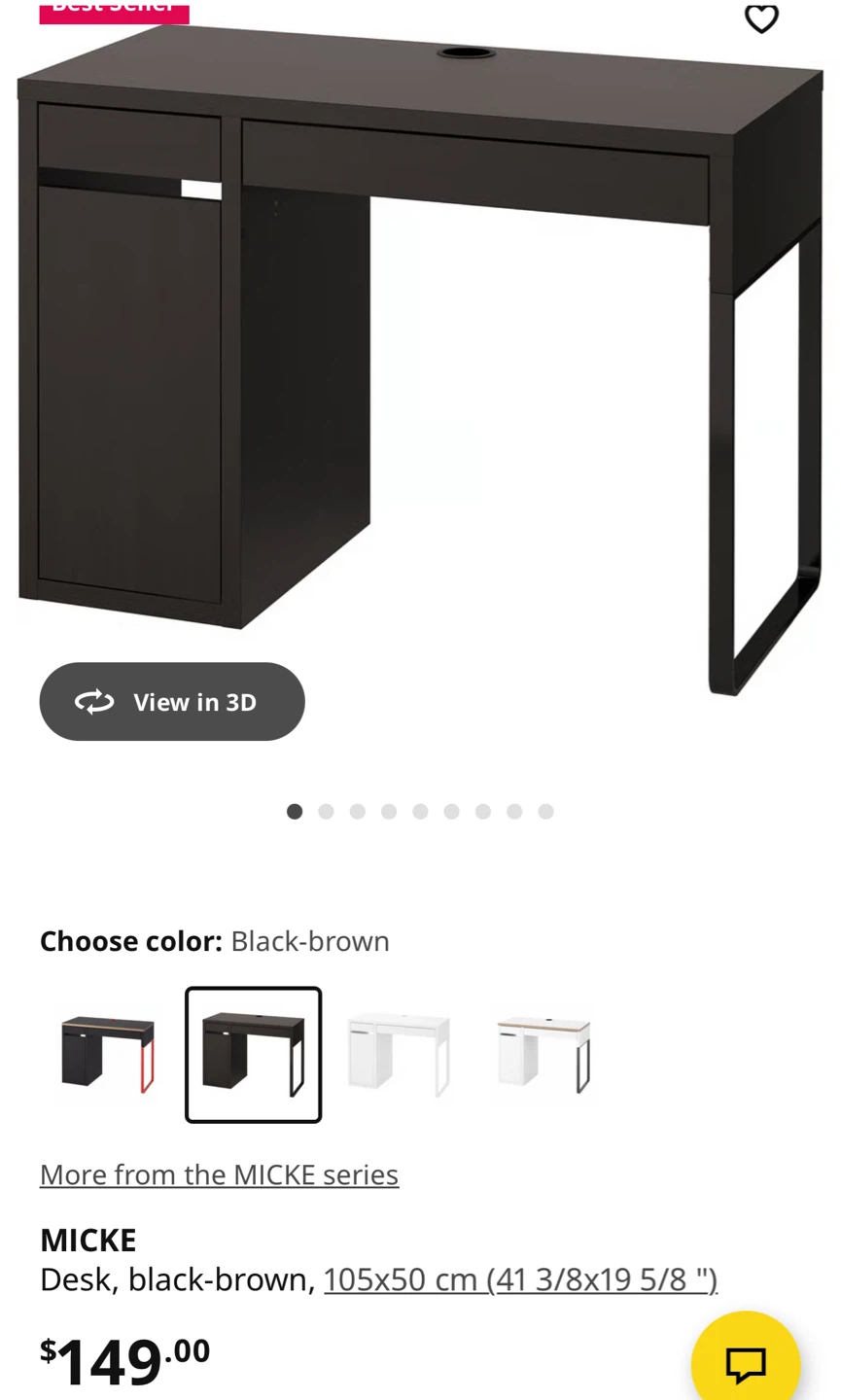 IKEA MICKE Desk - Black-brown - photo 5