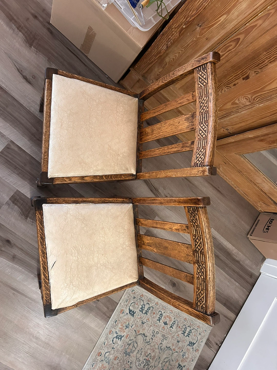 Set of 2 Vintage Wooden Chairs - photo 2
