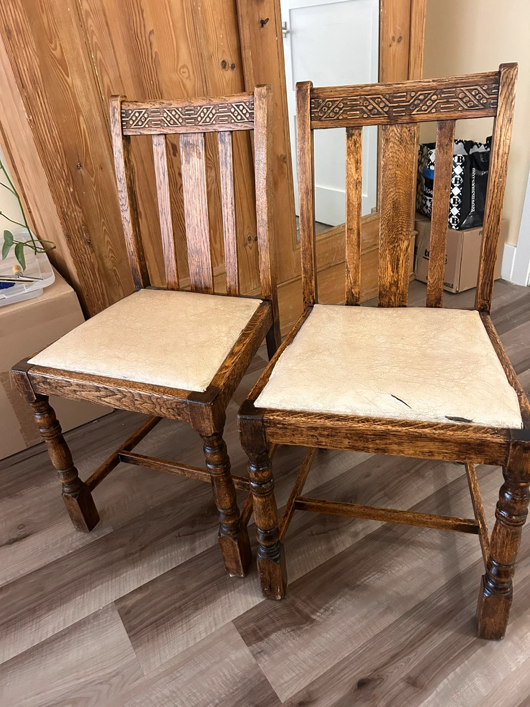 Set of 2 Vintage Wooden Chairs - photo 3