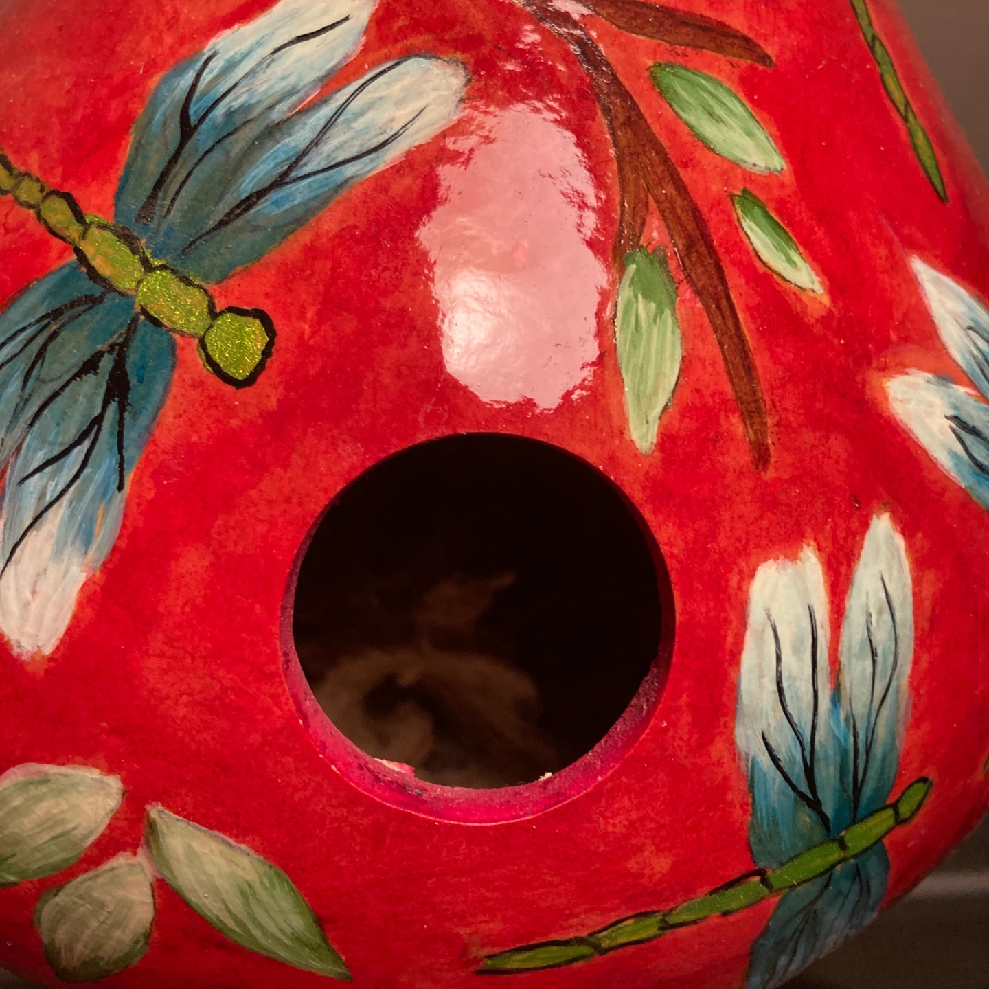 Hand-Painted Gourd Birdhouse - photo 4