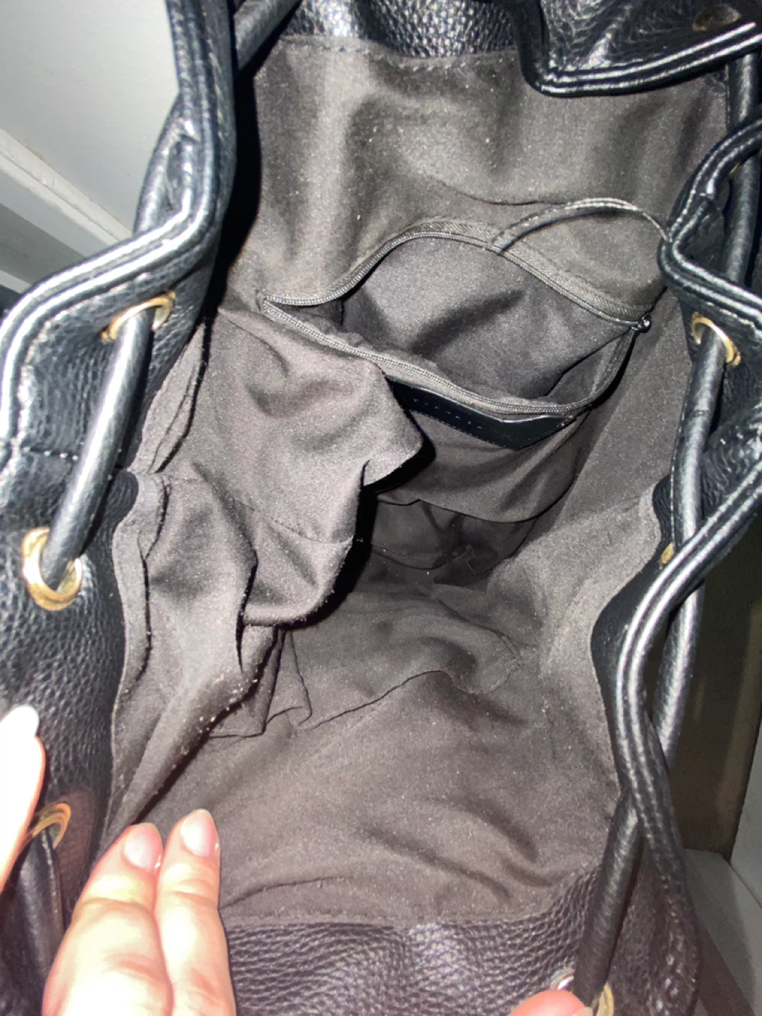 Black Faux Leather Backpack - photo 3