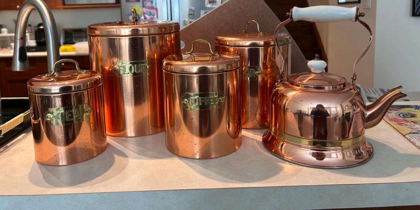 Copper Canister Set with Kettle