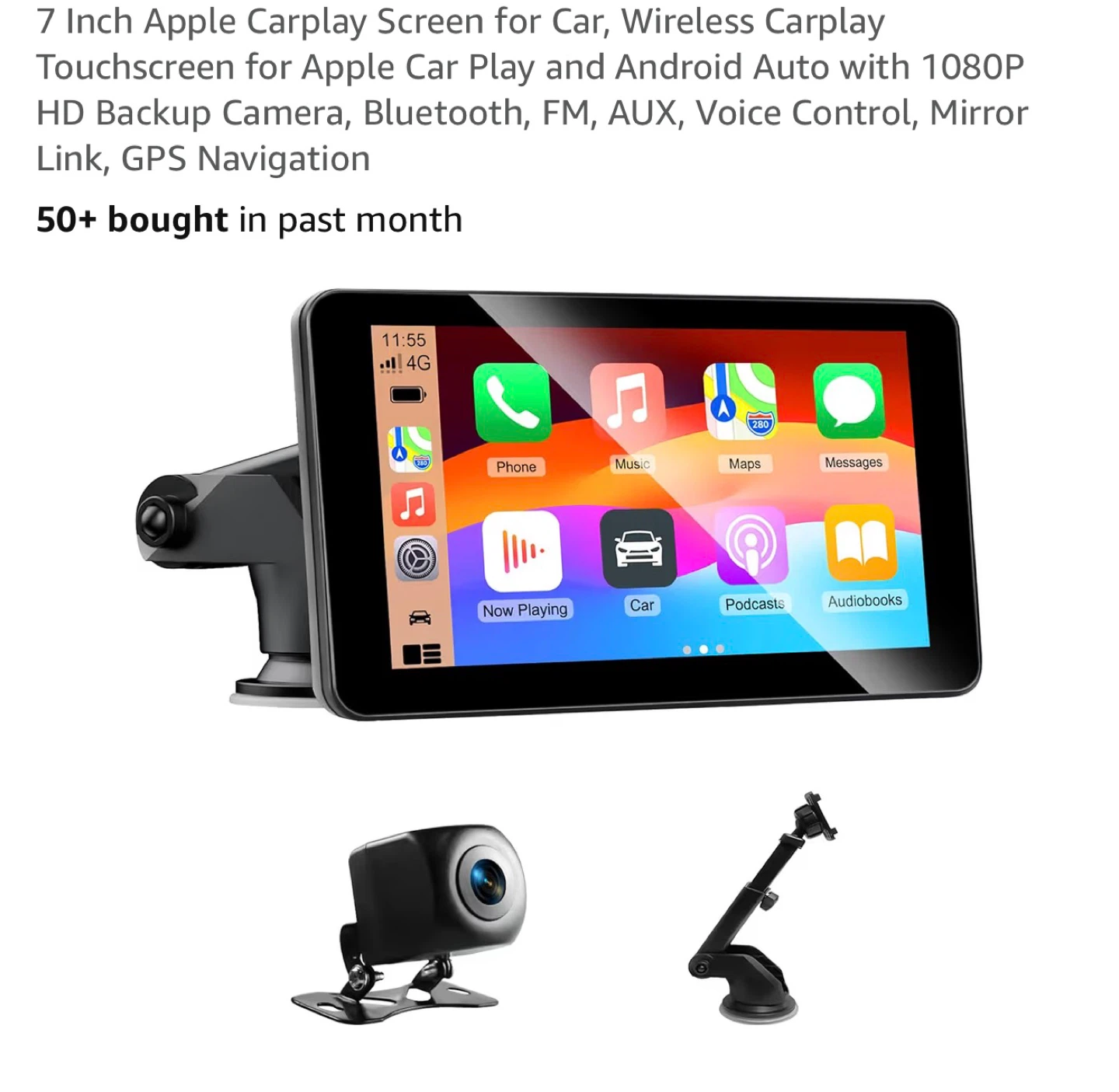 7 Inch Apple CarPlay & Android Auto Touchscreen Car Display 7AS