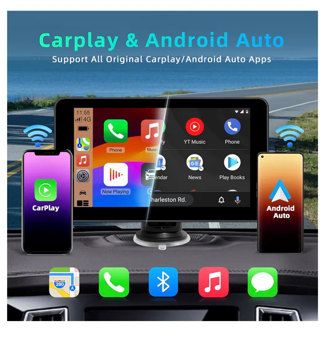 7 Inch Apple CarPlay & Android Auto Touchscreen Car Display 7AS - photo 2