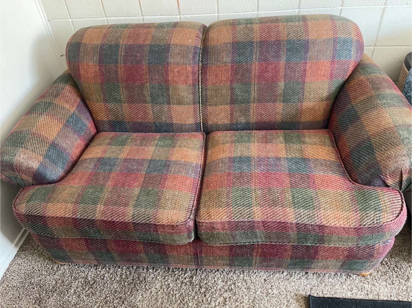 Plaid Loveseat Sofa - photo 3