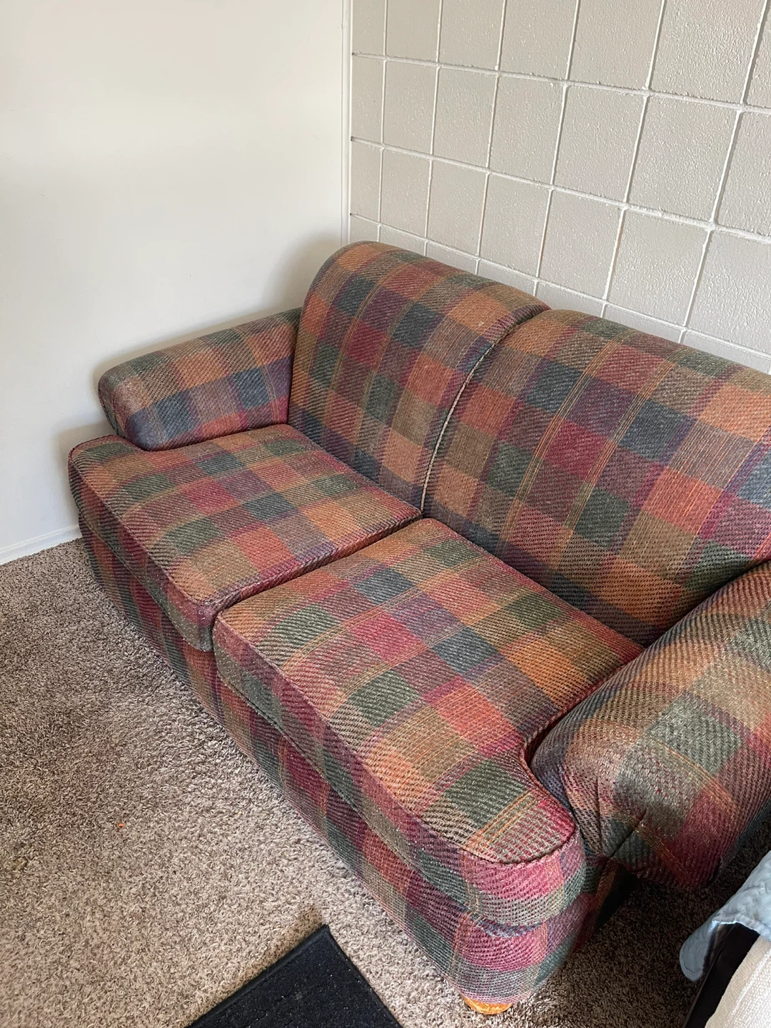 Plaid Loveseat Sofa - photo 2
