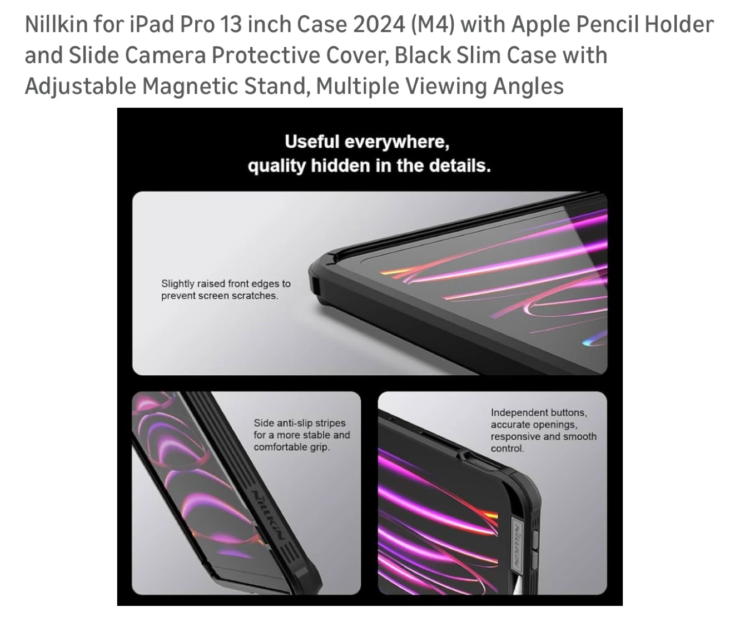 Nillkin iPad Pro 13 inch Case (2024 M4) with Pencil Holder - photo 2