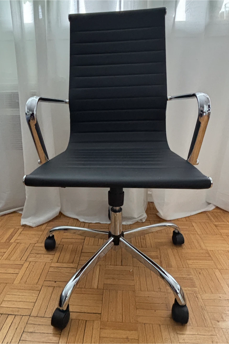 Black Executive Office Chair with Chrome Accents - photo 2