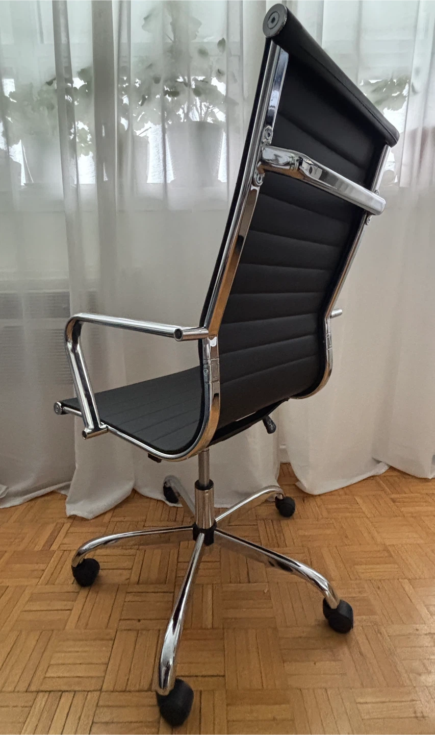 Black Executive Office Chair with Chrome Accents - photo 5