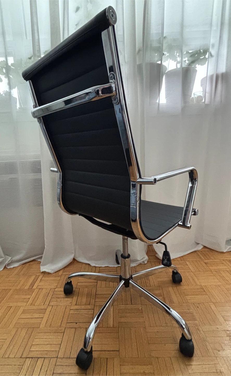 Black Executive Office Chair with Chrome Accents - photo 3