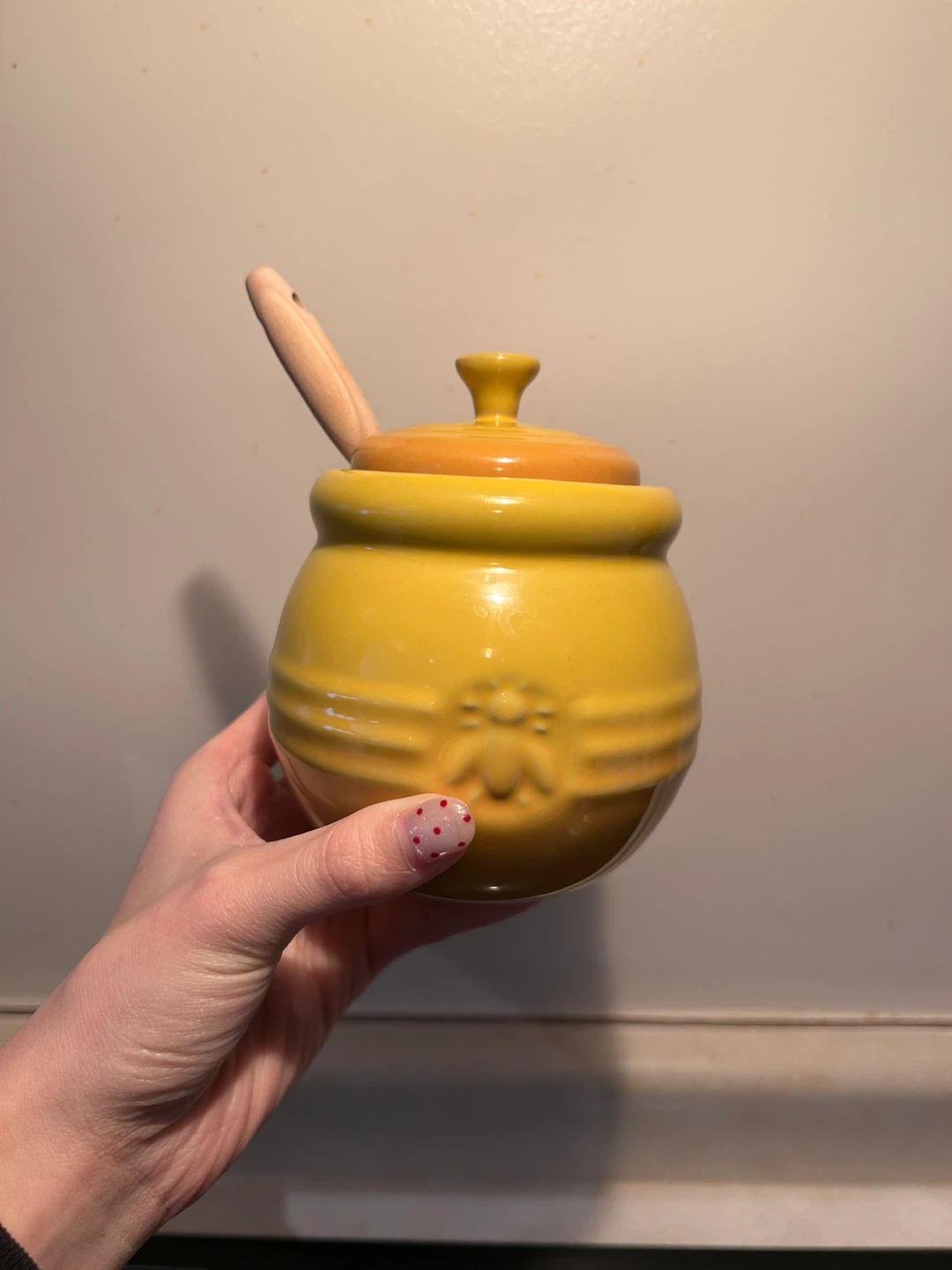 Le Creuset Yellow Honey Pot with Dipper