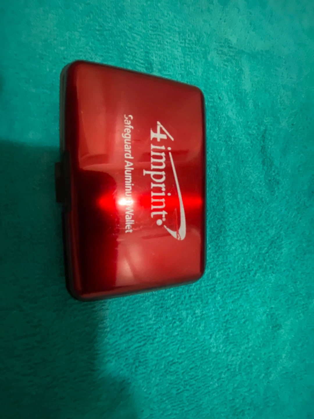 Red 4imprint Safeguard Aluminum Wallet