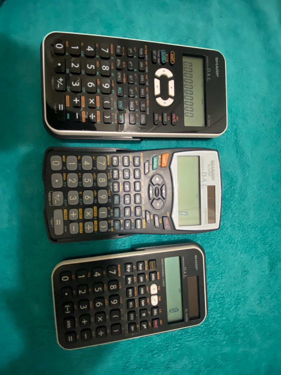 Lot of 3 Sharp Scientific Calculators
