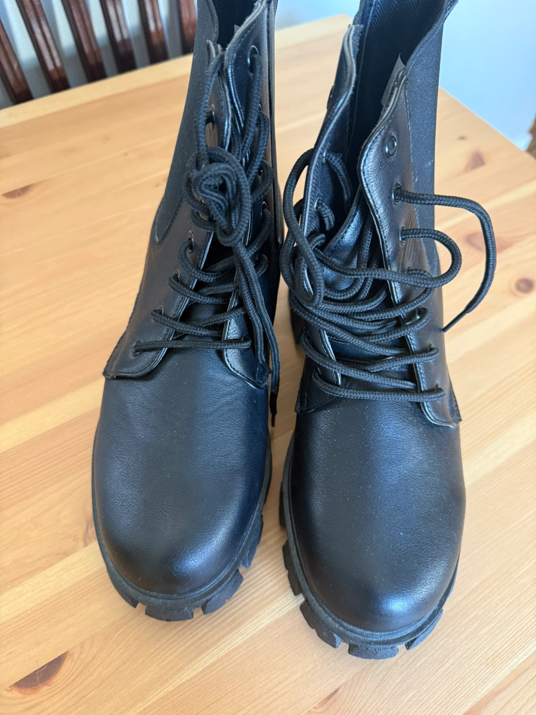 Black Lace-Up Boots