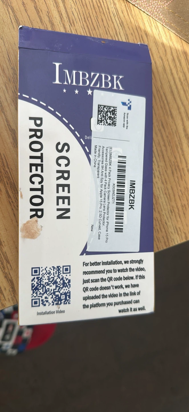 IMBZBK Screen Protector for iPhone 15 Pro