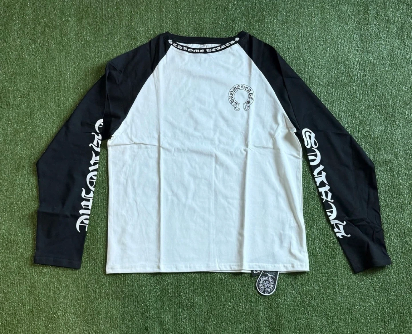 Chrome Hearts Long Sleeve Baseball T-Shirt White/Black