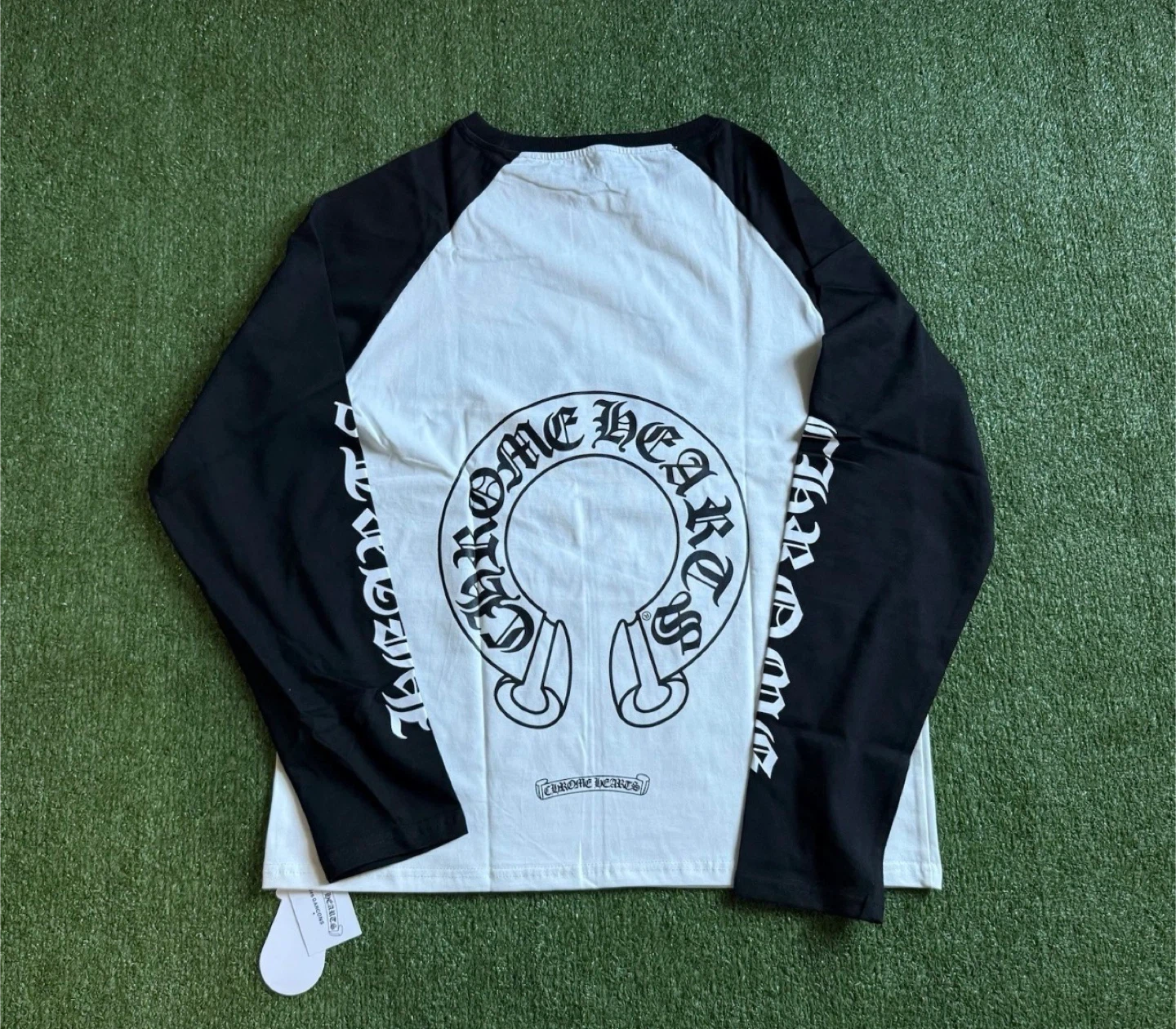 Chrome Hearts Long Sleeve Baseball T-Shirt White/Black - photo 2
