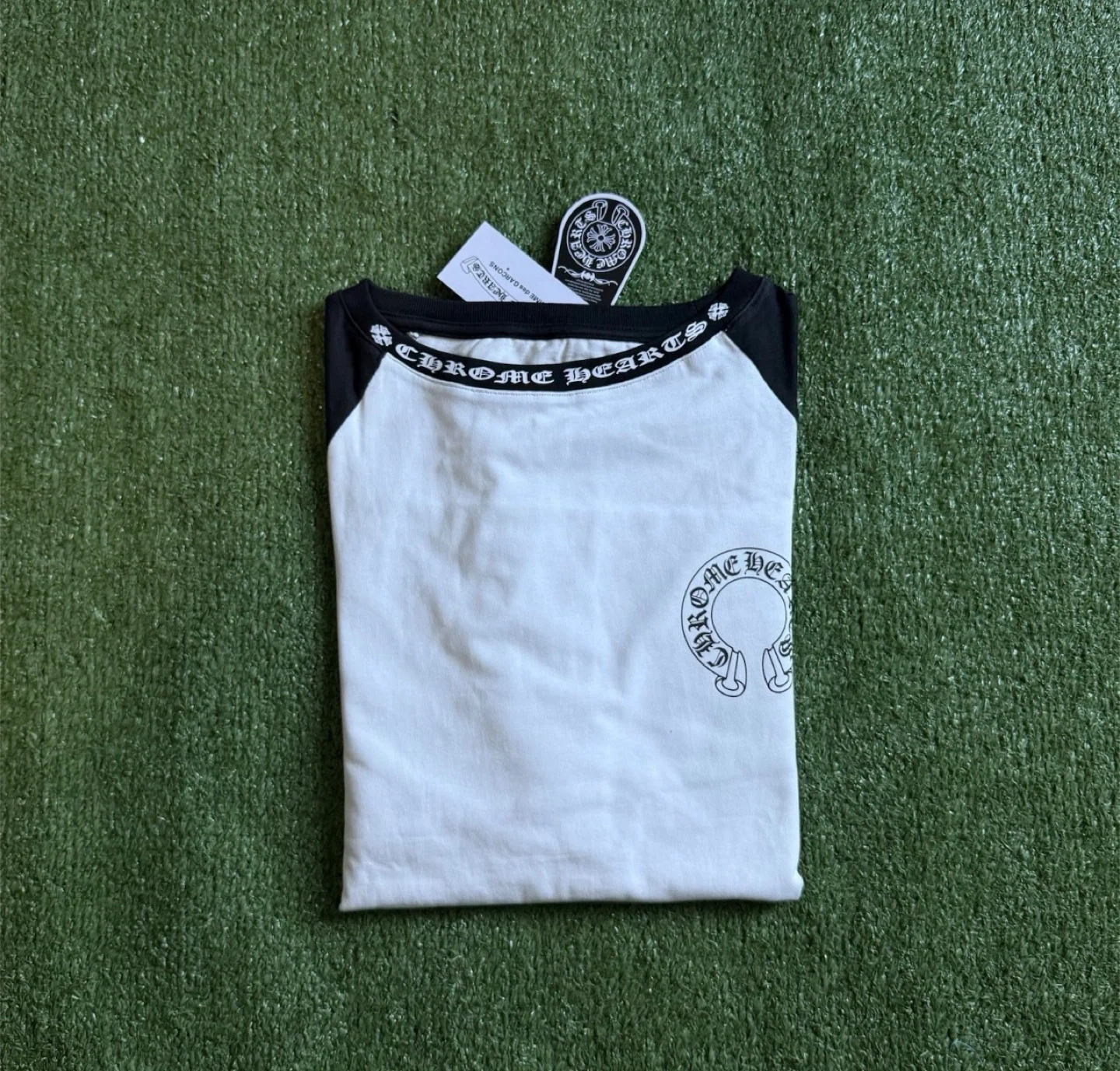 Chrome Hearts Long Sleeve Baseball T-Shirt White/Black - photo 3