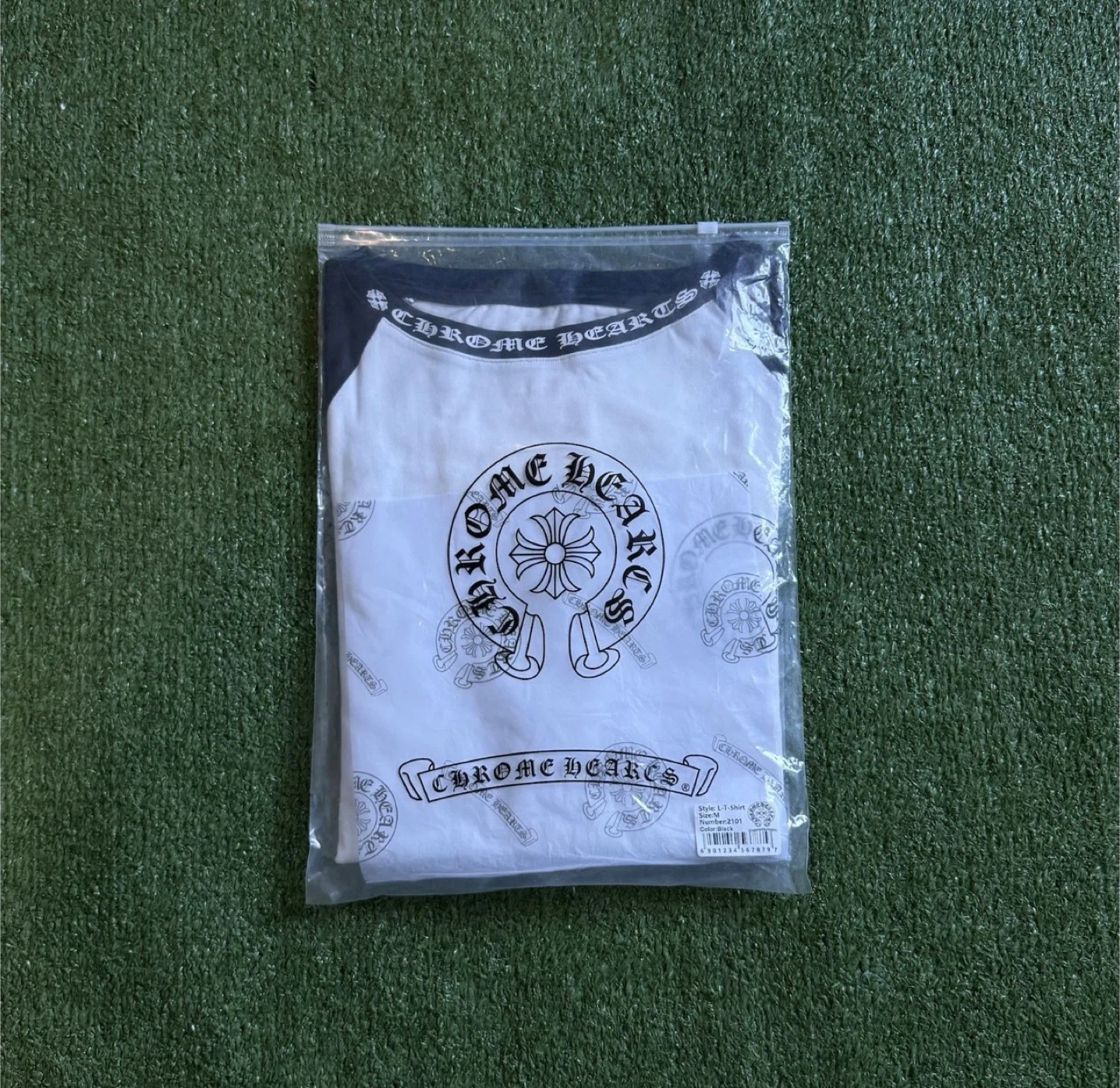 Chrome Hearts Long Sleeve Baseball T-Shirt White/Black - photo 4