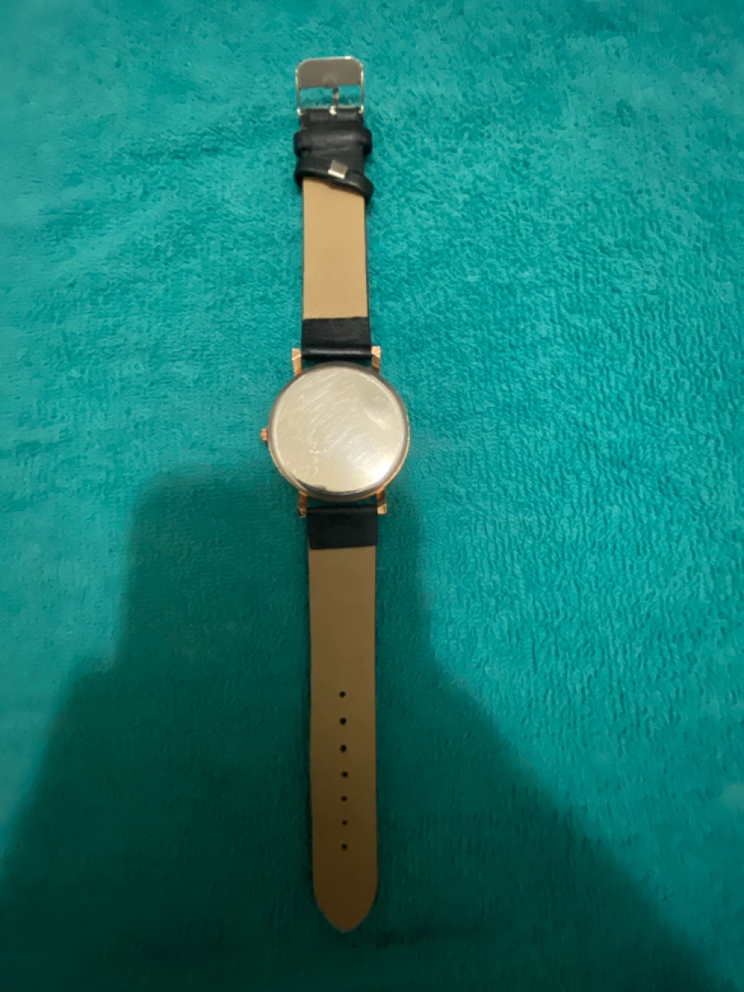 Black Leather Strap Watch with Rose Gold Case - photo 2