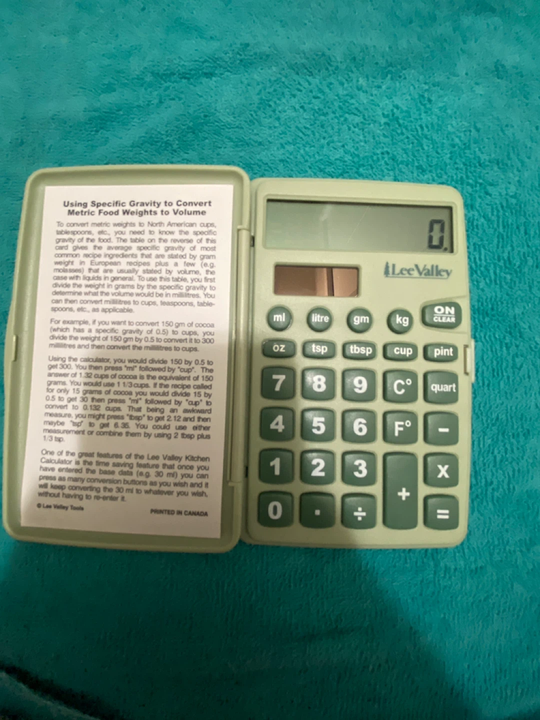 Lee Valley Kitchen Calculator