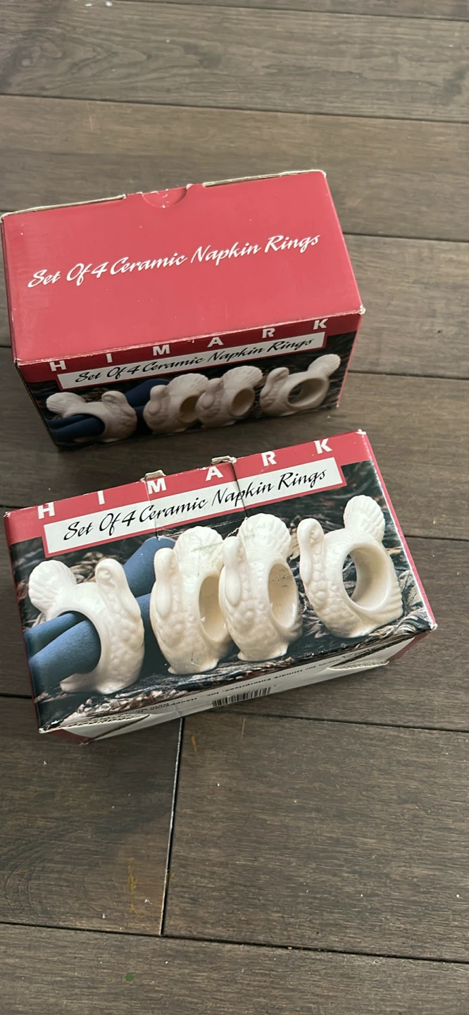Set of 4 Ceramic Turkey Napkin Rings - photo 4
