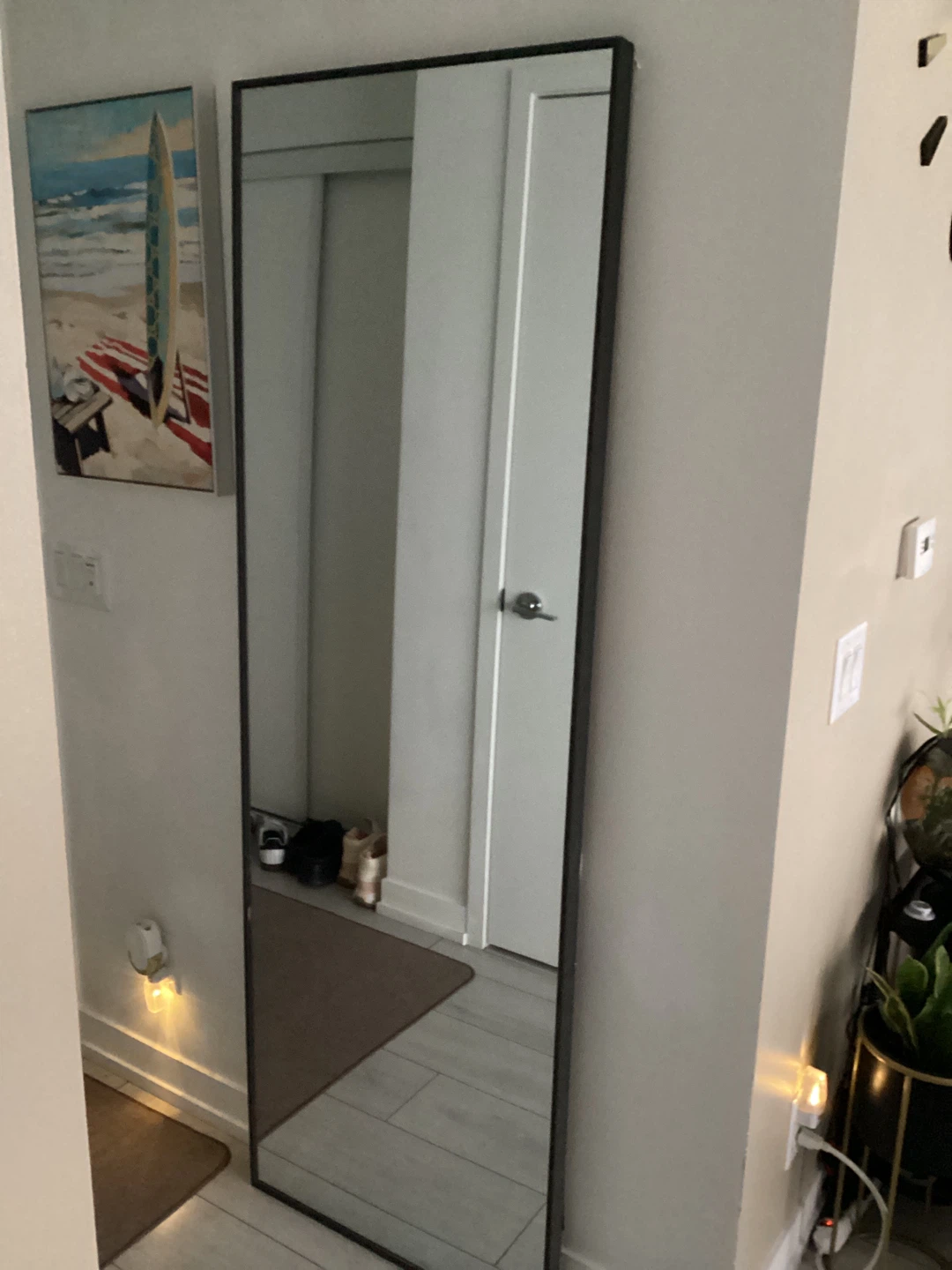 Full-length Standing Mirror with Black Frame